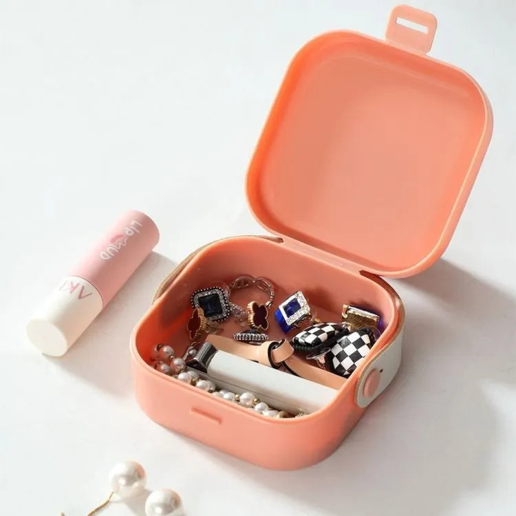 Medium polypropylene storage box with lid for organising cables and headsets, shown in Nordic White colour.