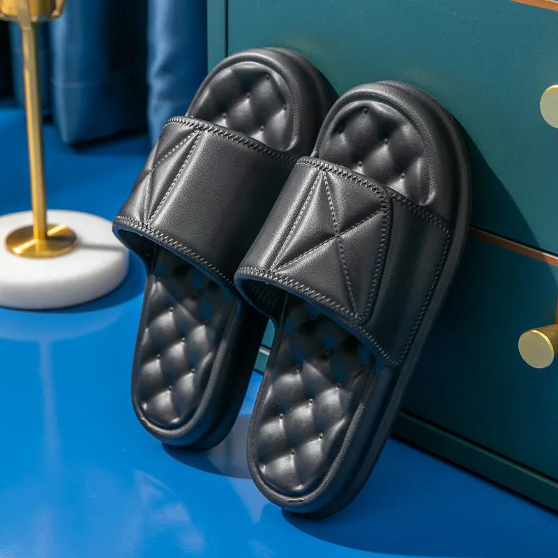 EVA bathroom slippers with thick non-slip soles in five colour options