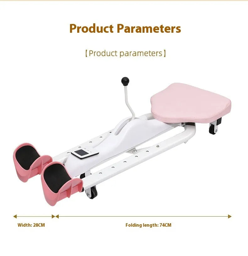 Leg opener stretching device with steel pipe frame and foam padding for gymnastics dance training