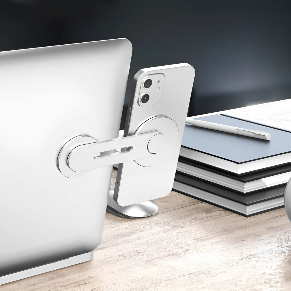 Aluminium alloy magnetic phone holder for Tesla vehicles with 180-degree flip adjustment