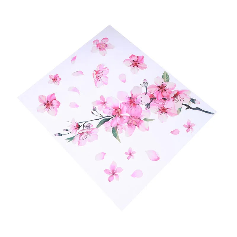 Cherry blossom flower pattern car sticker on vehicle window showing two size options