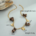 18K gold plated stainless steel leopard heart pendant necklace with adjustable chain