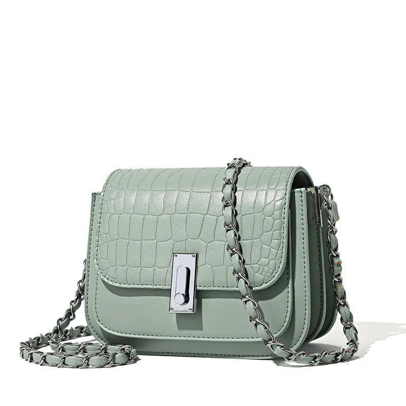 Women's soft PU horizontal square crossbody shoulder bag in black, shown with phone compartment.