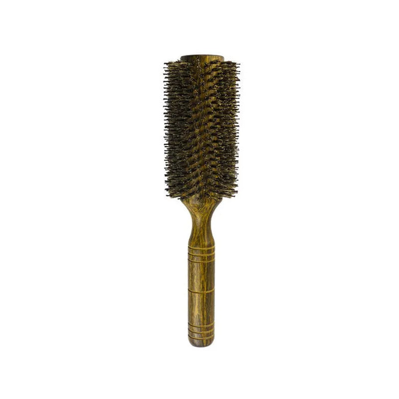Ladies boar bristle round styling brush in extra large size with wood handle