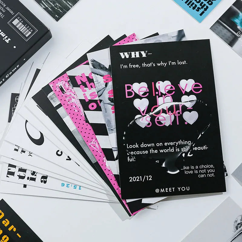 Two design postcard greeting cards with fresh style printing