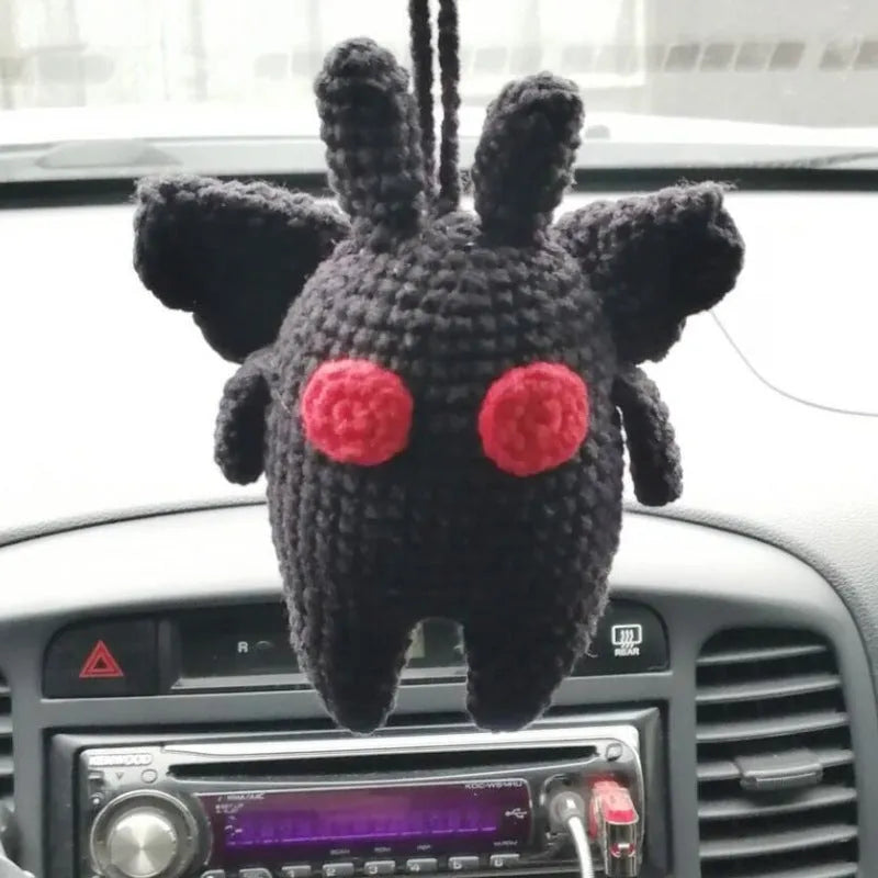 Plush hand-woven car hanging ornament with Halloween cartoon design on polyester fabric
