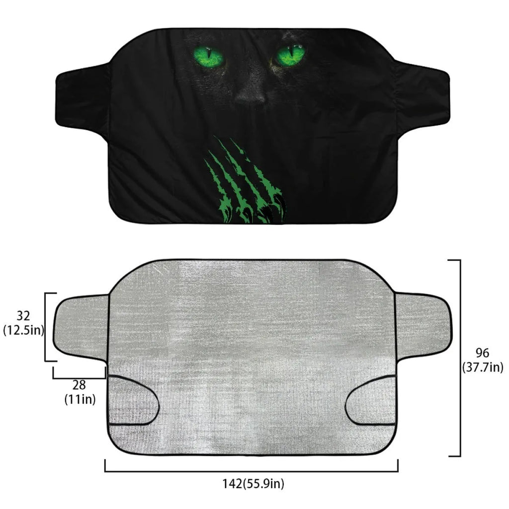 Universal car snow protection front gear cover with aluminium foil fabric and lanyard ties
