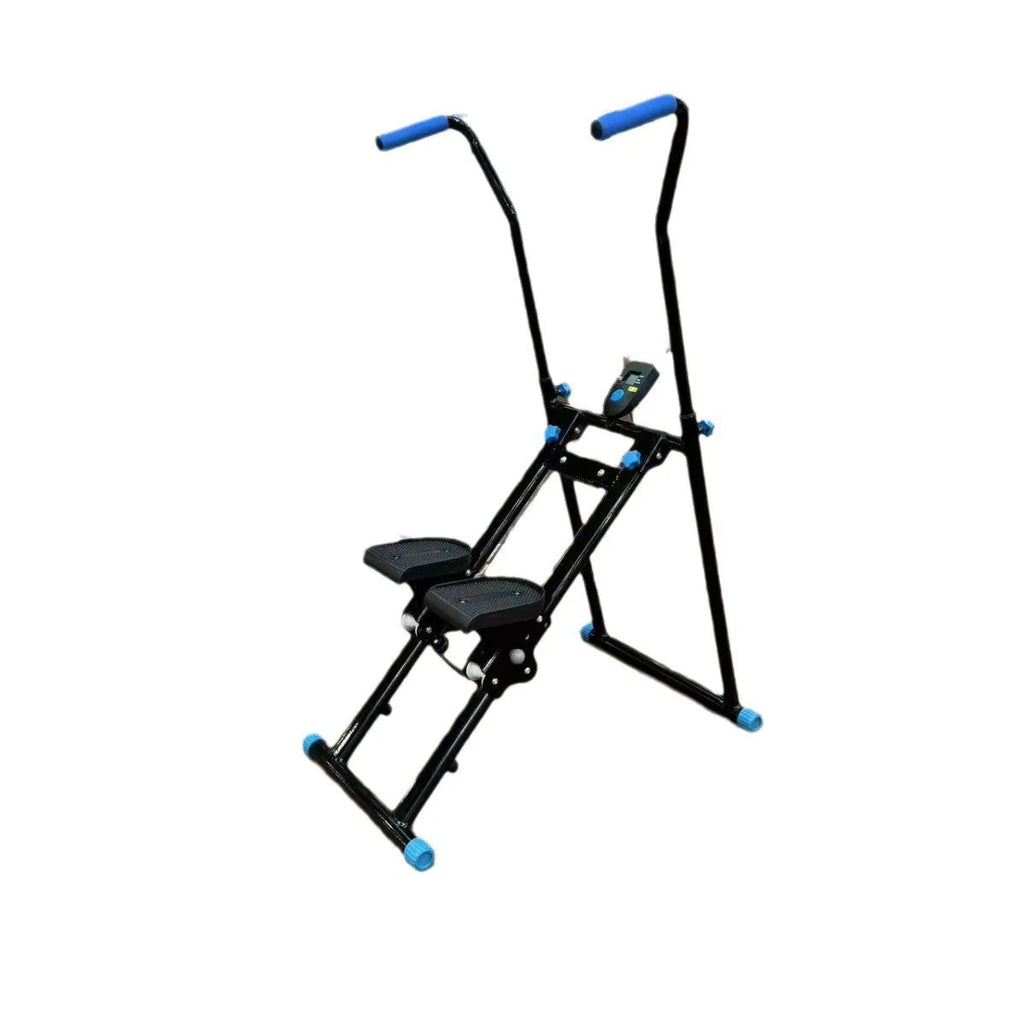 White foldable home treadmill with integrated climbing frame for multi-function exercise