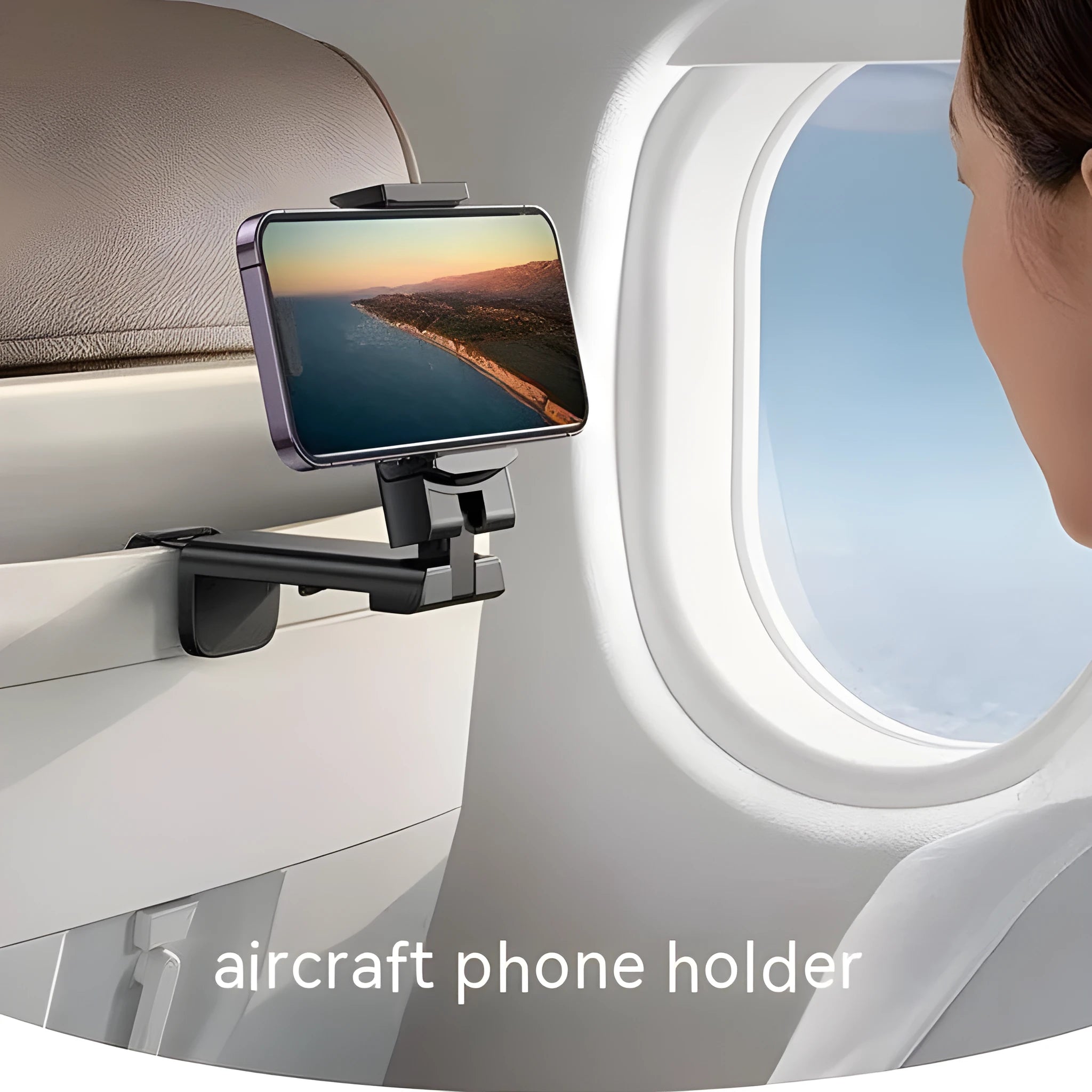 Foldable rotating phone holder in black, green or grey with universal smartphone compatibility