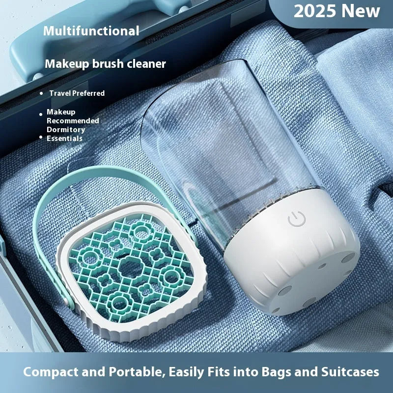 White rechargeable electric makeup brush cleaning brush with data cable