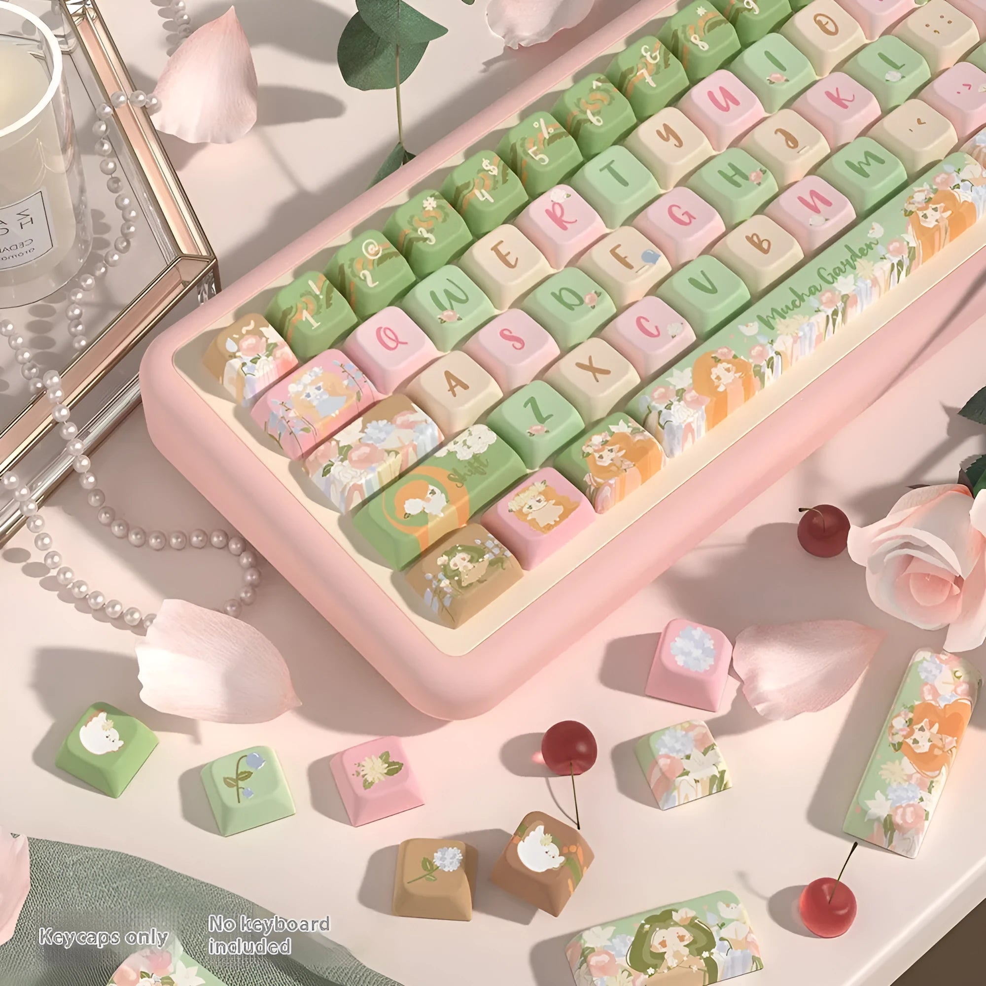 Mu Xia Garden Summer Garden theme key cap set for mechanical keyboards.