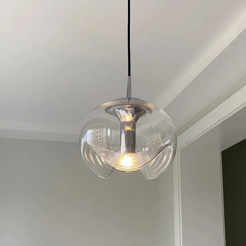 Modern minimalist glass bedside chandelier lamp with a 250mm size.