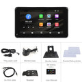 7-inch HD wired car screen player with universal dashboard mounting bracket and connection cables