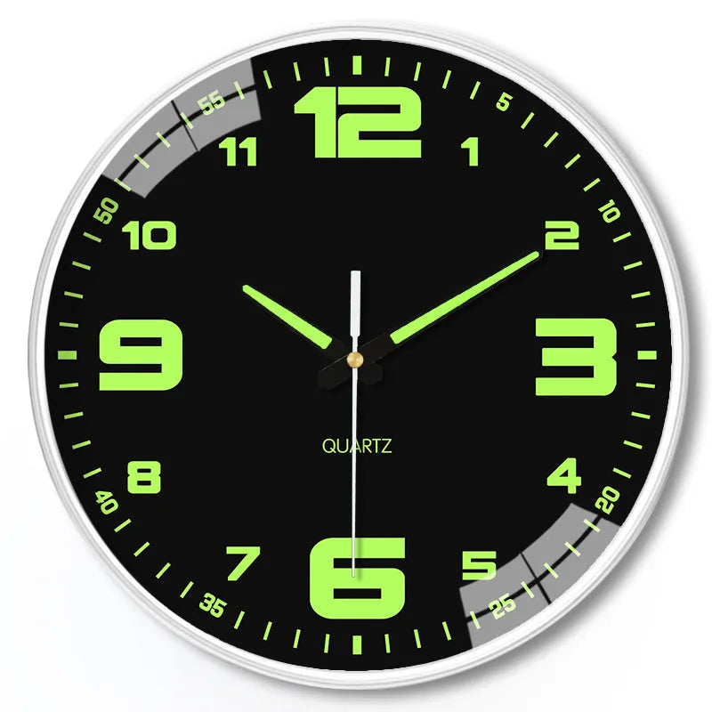 8 inch luminous wall clock with modern plastic case in 20cm diameter