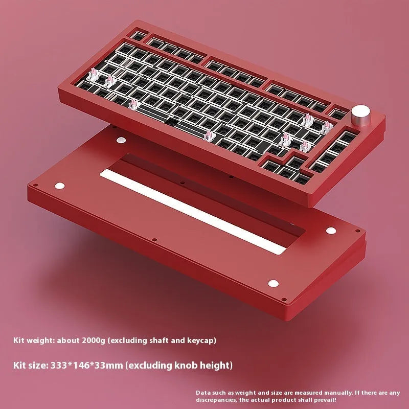 Heiji Snake aluminum mechanical keyboard kit with key puller and USB receiver on dark surface