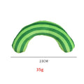 Striped pattern cat pillow toy with built-in catnip measuring 23x20cm