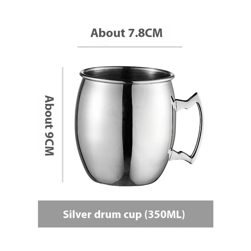Stainless steel Moscow Mule cup with copper plating in hammer point style showing metallic finish.