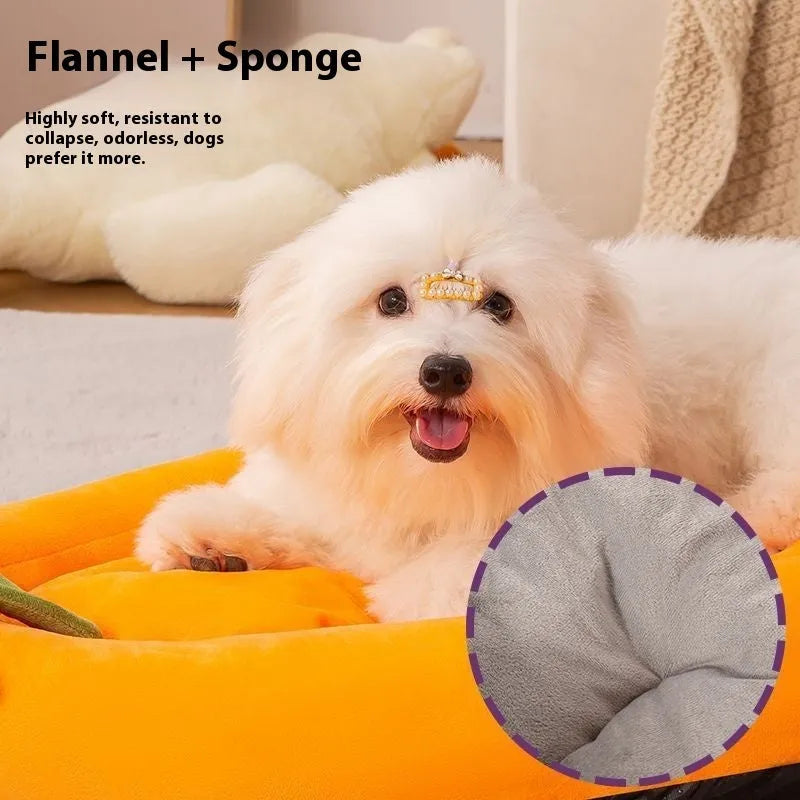 Washable cloth dog bed mat in purple colour, shown in a large XXL size