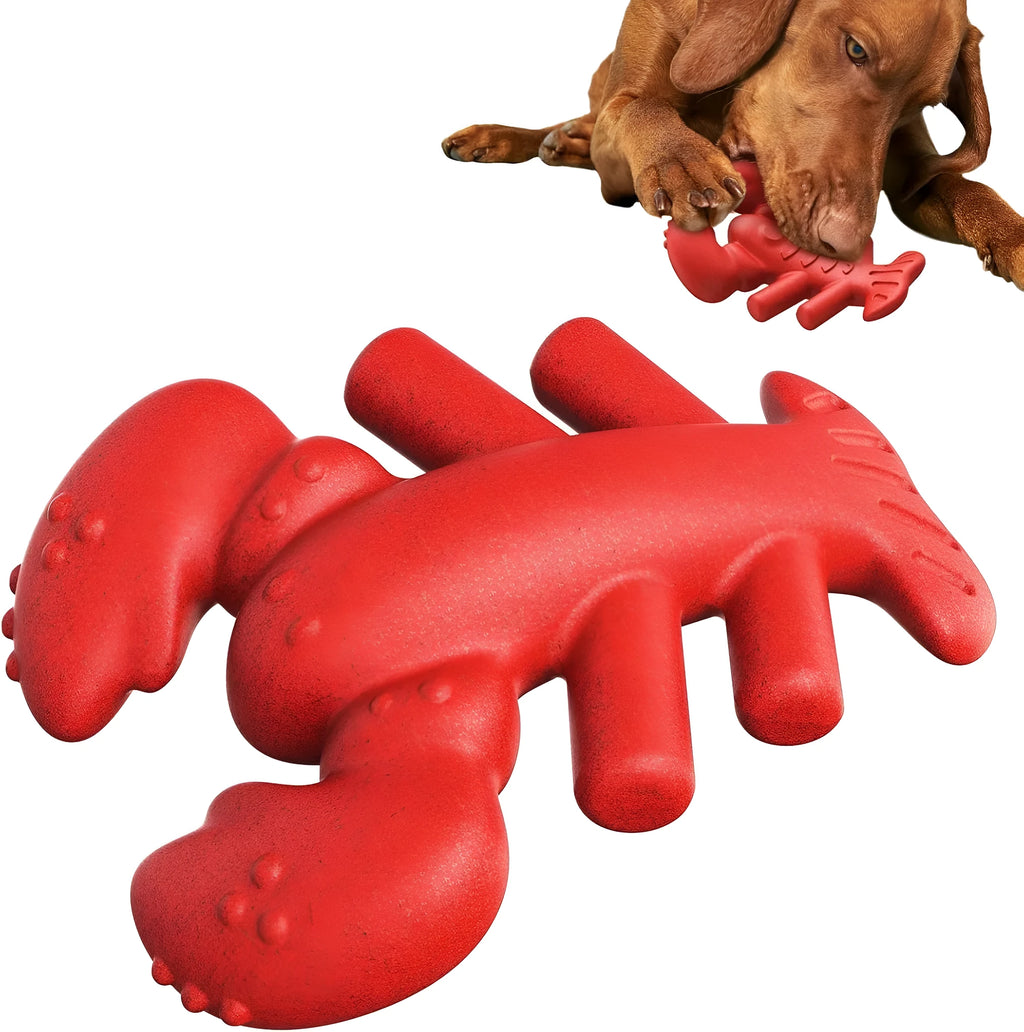Red hard nylon bone chew toy for large dogs on a white background.