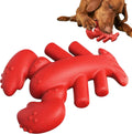 Red hard nylon bone chew toy for large dogs on a white background.