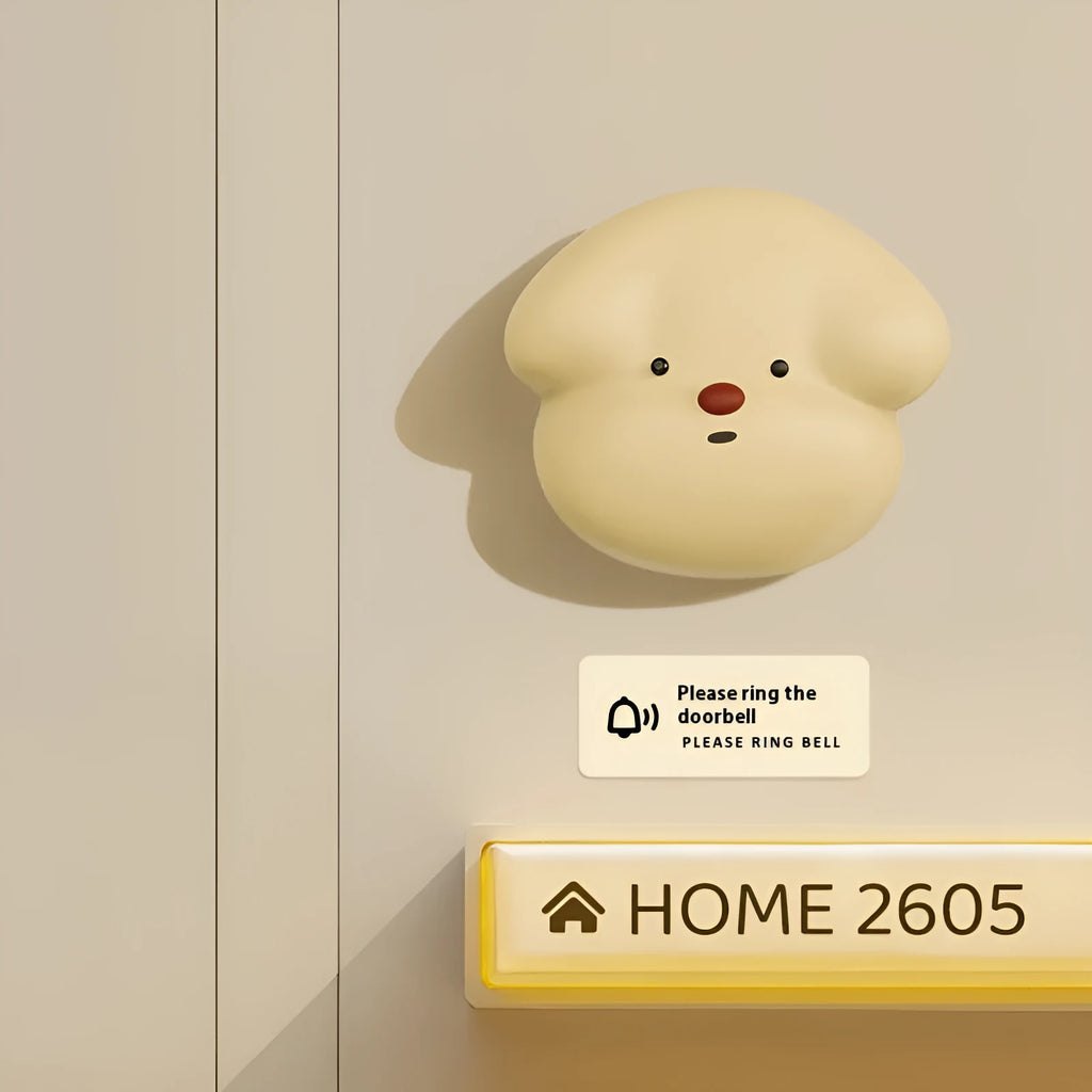 Wireless plug-in doorbell with self-generating signal system in milky yellow and white colour options
