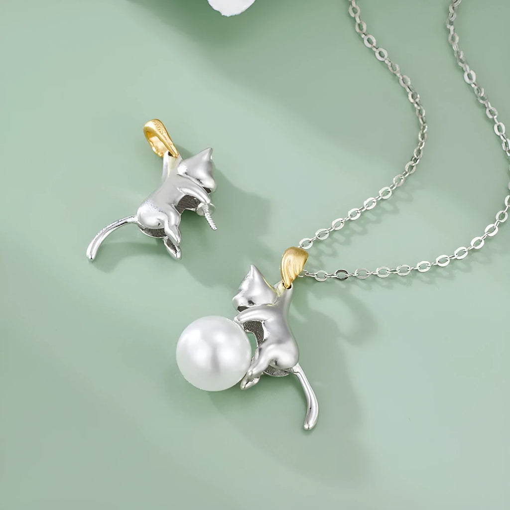 925 sterling silver clavicle chain necklace with electroplated finish and optional pearl bead decoration