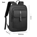 Black lightweight Oxford cloth backpack with visible sewing lines for urban commute use.