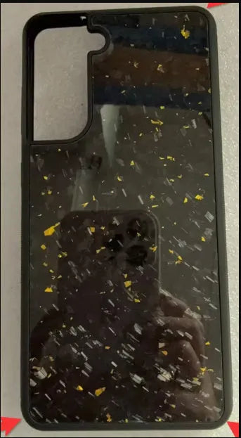 Samsung Galaxy phone case with forged carbon fibre pattern in multiple colour options.