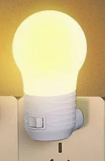 White round plug-in bedside night light with touch control for baby nursery feeding