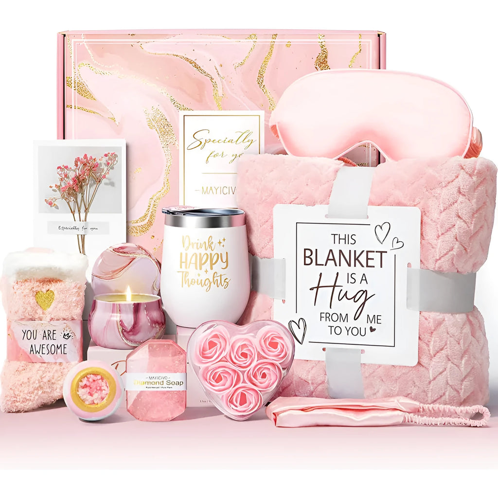 Aromatherapy candle soap bath gift set in modern plastic container measuring 27x23x13cm