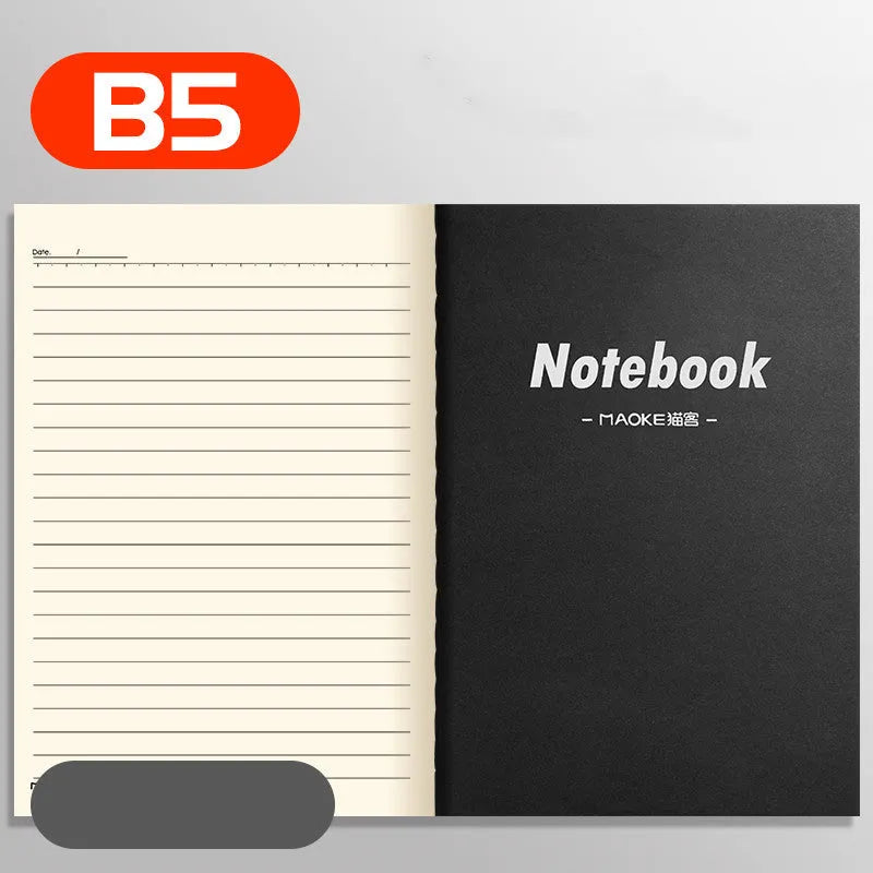 Set of 10 thread-bound softcover notebooks in various designs including kraft paper and printed patterns