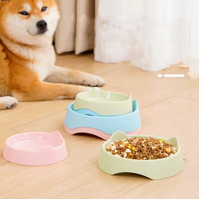 Ceramic dog slow feeder bowl with maze pattern in blue, green, or pink colour for small medium large breed puppies