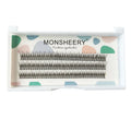 Black V-shaped fishtail false eyelashes with thick segment design in 8mm to 12mm lengths