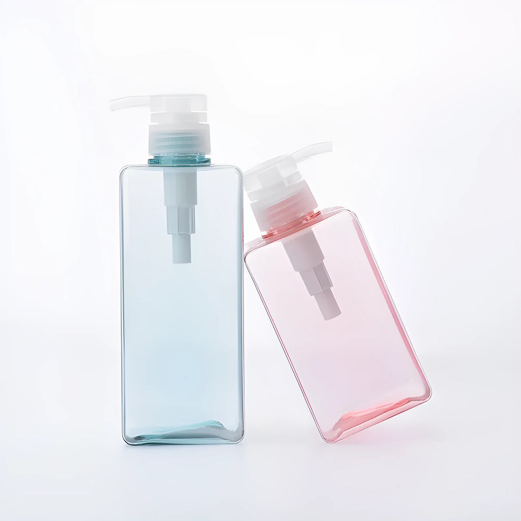 Plastic replacement bottle for hand sanitiser or shampoo in multiple colours and sizes from 100ml to 650ml