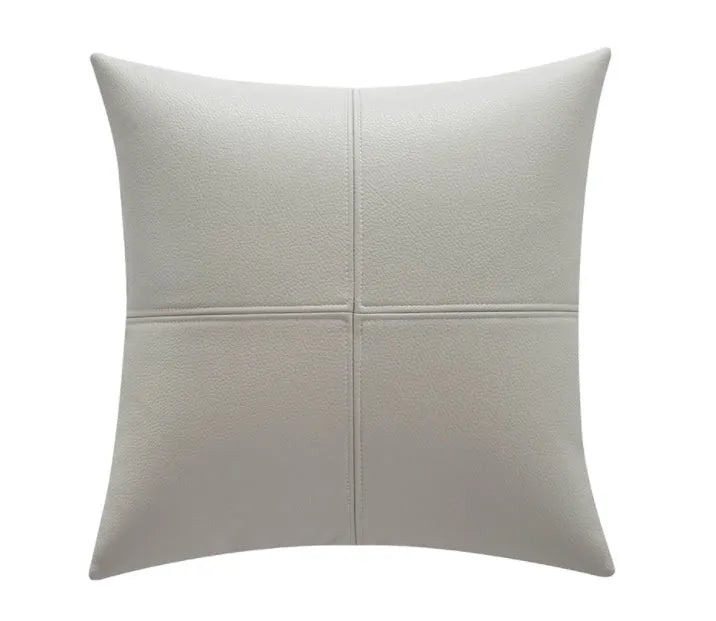 Soft cowhide leather pillow cover in solid colour with Nordic style design