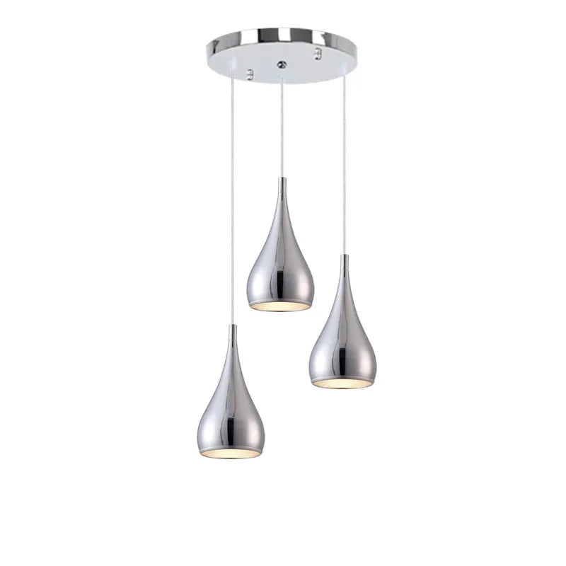 Minimalist iron chandelier ceiling light in black, chrome or white with single head or multi-head disc styles