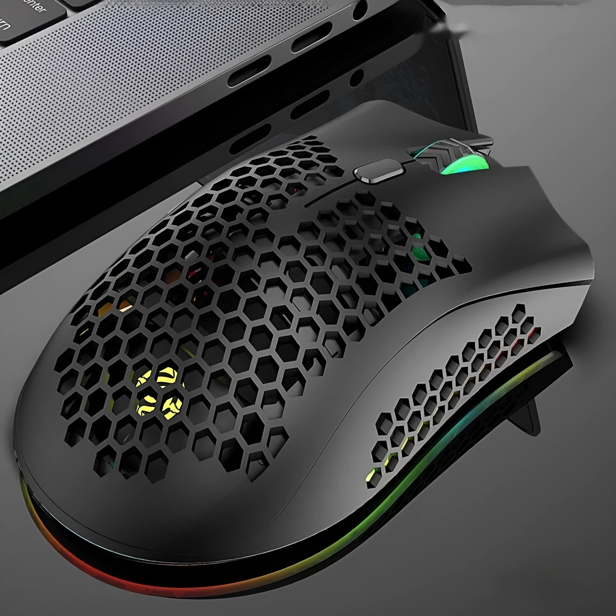 Wireless hollow out gaming mouse with luminous charging in BM600 cyan colour