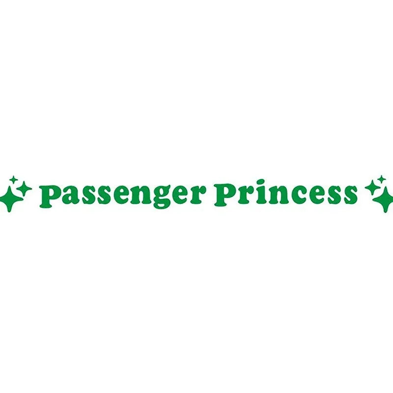 Passenger Princess rearview mirror decorative sticker in reflective colours, 12.5cm diameter