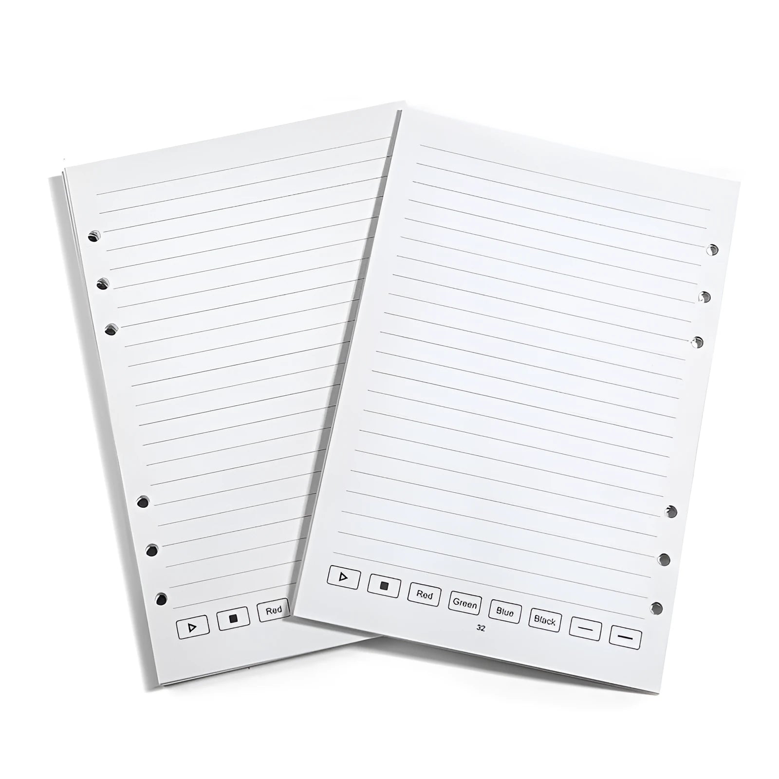 Loose spiral notebook refill pack showing Zodiac Forest Paper pages, ballpoint, pencil and plastic refills with metal cores