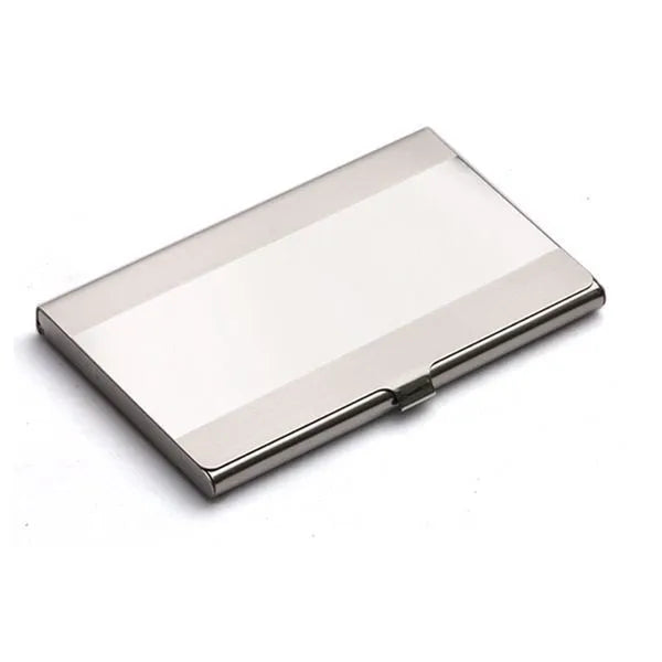 304 stainless steel business card case with laser geometric sculpture and mirror finish