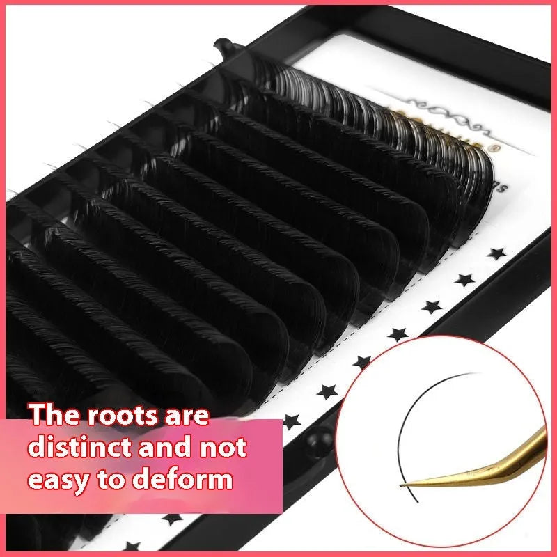16-row dense false eyelashes made from mink hair on a matte wool band, showing length options from 8mm to 18mm.