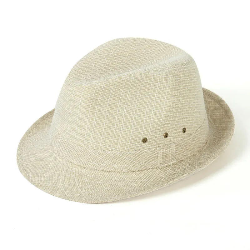 Classic men's fedora hat in thickened suit material, shown in a dark colour on a neutral background.