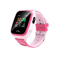 Blue children's smart phone watch with GPS positioning and HD touchscreen on silicone strap