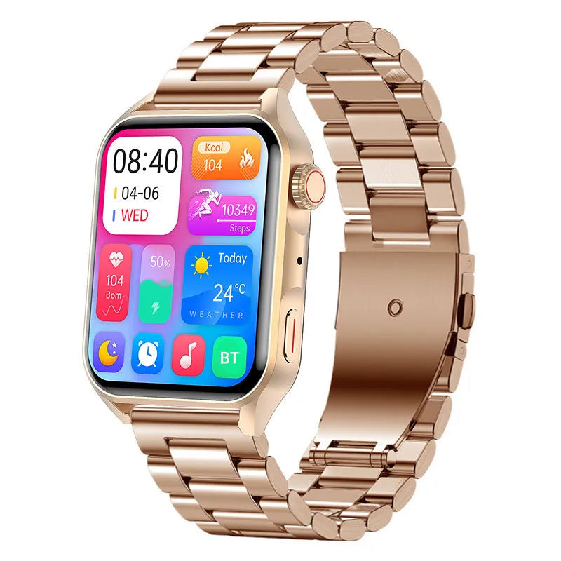 HD AMOLED smart watch with NFC on silicone strap showing multi-dial display