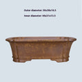 Purple sand rectangular flowerpot showing segment mud design in two size options