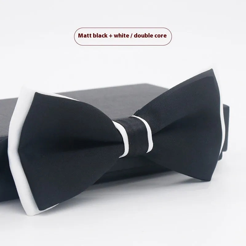 Solid colour formal bow tie with flat head design in polyester fabric