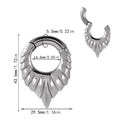 Stainless steel drop-shaped auricle ear extender with round hanging egg design in totem style.