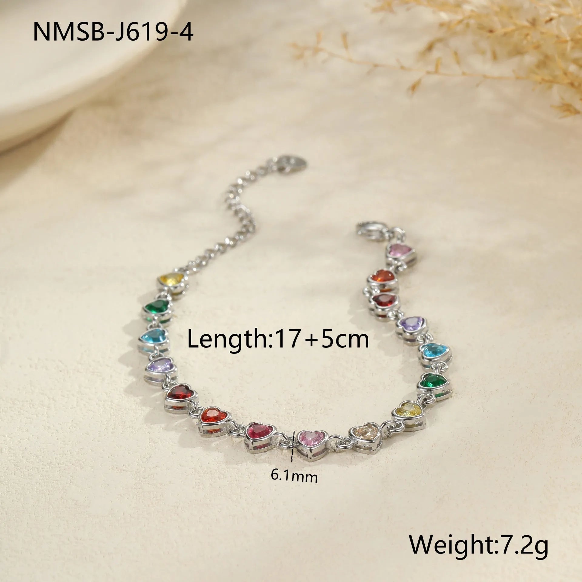 Women's stainless steel bracelet in gold or silver with square, circular, or heart-shaped geometric design