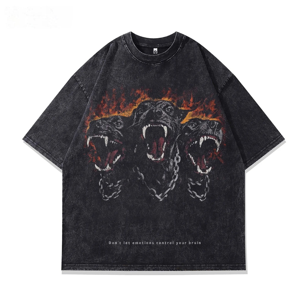 Men's loose fit pure cotton t-shirt with character print design in short sleeve style