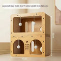 Double layer cat scratching board nest with scratching surface and enclosed resting area